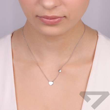 Naszyjnik srebrny dwa gładkie serca/rolo TA UXCUSC próba 925