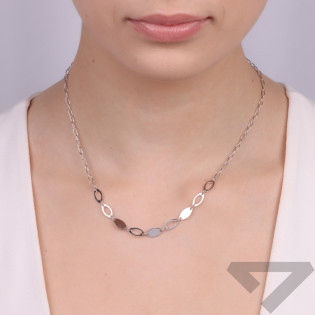 Naszyjnik srebrny puste i gładkie owale/rolo TA 11382 próba 925