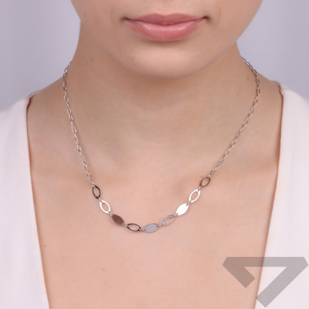 Naszyjnik srebrny puste i gładkie owale/rolo TA 11382 próba 925