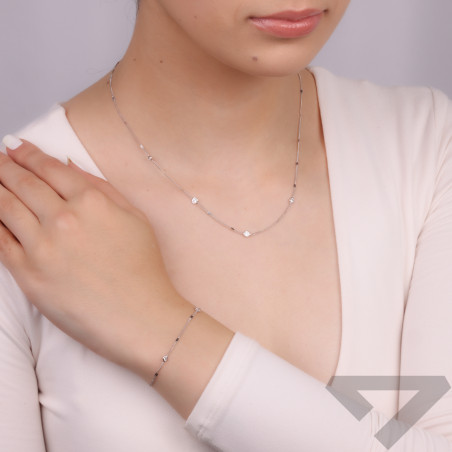 Bransoleta srebrna pancer z blaszkami i cyrkoniami TA 9502 próba 925