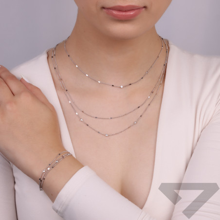 Bransoleta srebrna pancer z blaszkami i cyrkonie/potrójna TA 10204+10361 próba 925