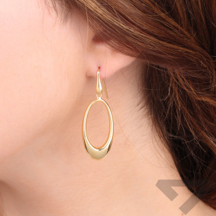 Kolczyki pozłacane wypukły owal ramka/bigiel NI ORN11464 GOLD próba 925