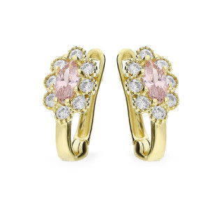 Kolczyki złote dla dziewczynki markizy z cyrkoniami próba 375