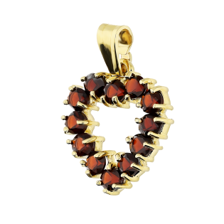 Serduszko złote z granatem jubilerskim OS 96-0074 GRA próba 585