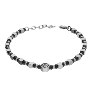 Bransoleta męska ster na kole oraz kostki i kulki EX062