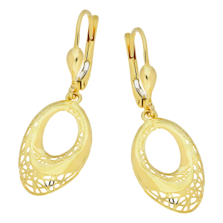 Kolczyki złote owalna ażurowa ramka/big.zam. AR FUE0537-III próba 375