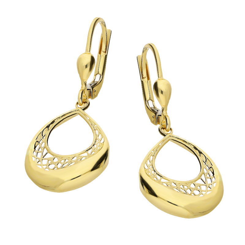 Kolczyki złote ażurowa kropla/big.zam. AR FUE0539-II próba 585