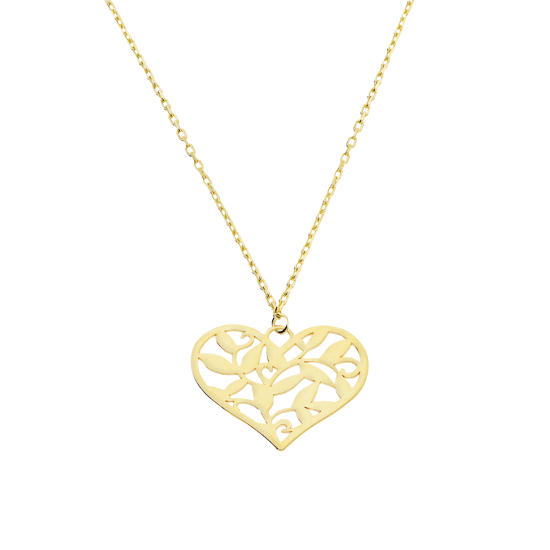 Naszyjnik złoty ażurowe serce/rolo AR VX4FOR12N0600 próba 585