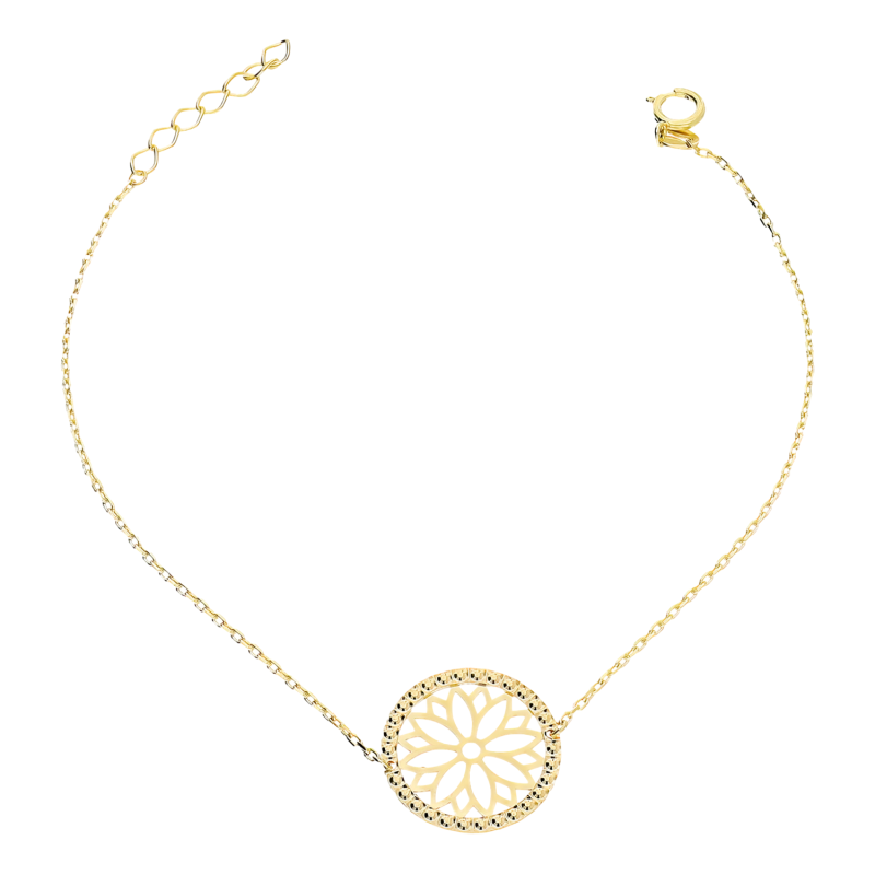 Bransoleta złota ażurowa rozeta/anker AR VX5FOR6B9823-IV-DC próba 375