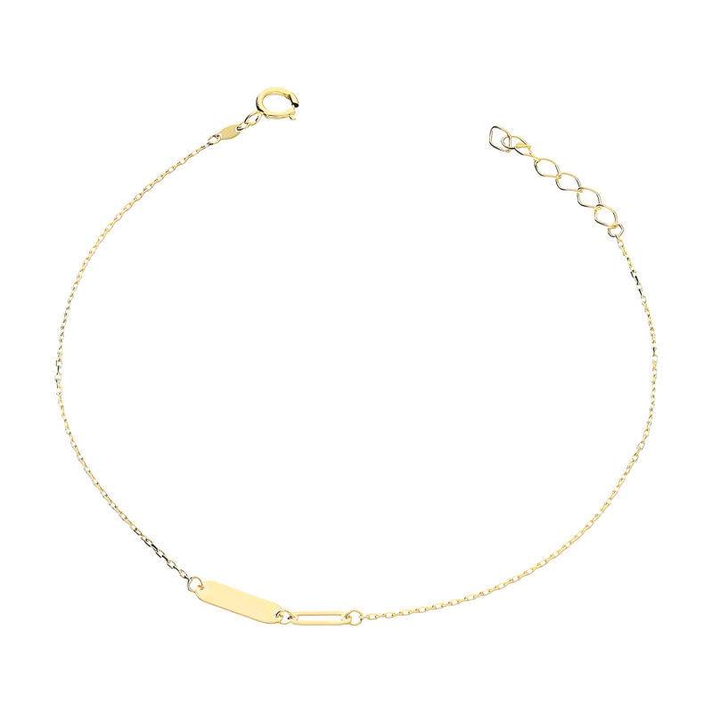 Bransoleta złota obła blaszka i pusta ramka/rolo AR X5FOR12B0360-III próba 585