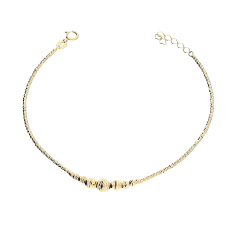 Bransoletka złota grawerowane kulki