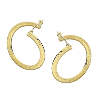 Kolczyki złote grawerowane kółka/ang.zap. AR XDCTE10967 próba 375