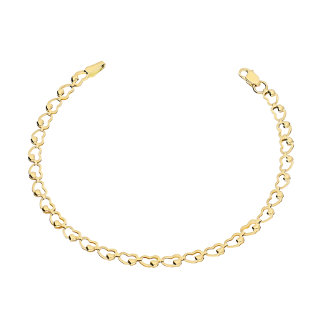 Bransoleta złota składak serca z mniejszymi serduszkami próba 585