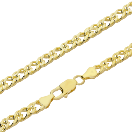 Łańcuszek srebrny pozłacany rombo podwójne