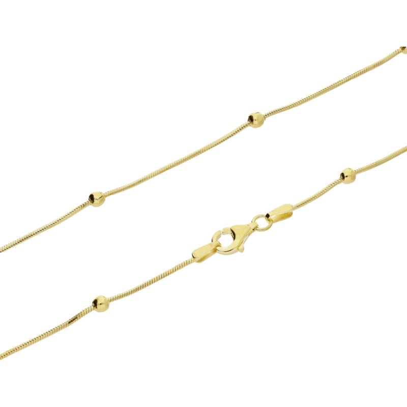 Łańcuszek pozłacany linka z kulkami BC 1484-025 GOLD NEW próba 925