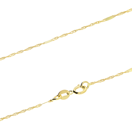 Łańcuszek złoty splot singapur z blaszkami