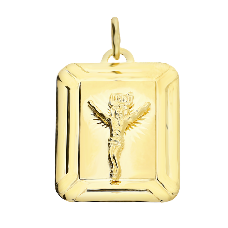 Medalik złoty prostokątna blaszka z Panem Jezusem BC M-0154 próba 585