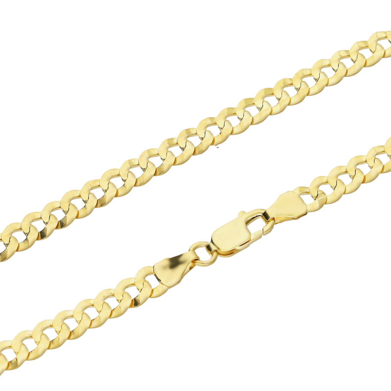 Łańcuszek złoty pancer żłobiony środkiem