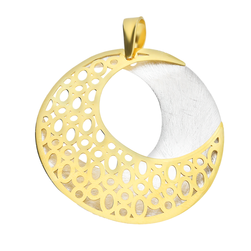 Zawieszka srebrna ażurowy półksiężyc w dwóch kolorach JZ024 GOLD próba 925