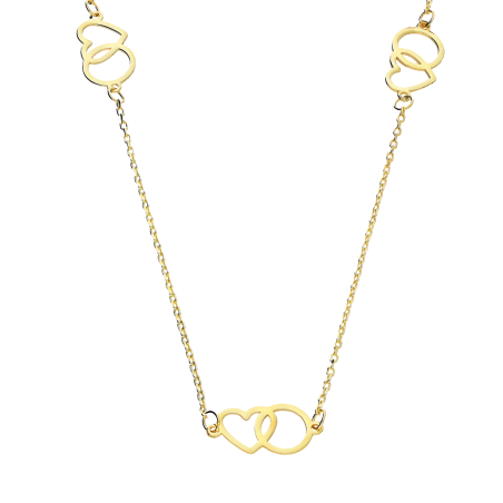 Naszyjnik złoty klanówka serce i koło x3/anker LP 14U275-98N0058-2-Y próba 585