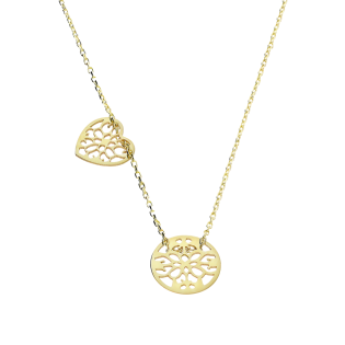 Naszyjnik złoty ażurowe koło i serce/anker LP 14U275-98N0066-Y próba 375