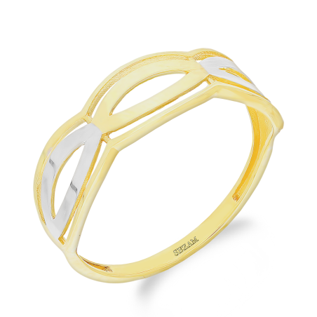 Pierścionek złoty fala ramka pleciona LP 71U235-TS1086 próba 375