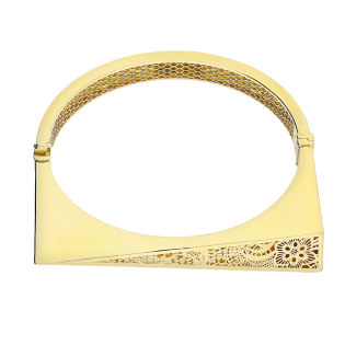 Bransoleta złota ażurowa bangla zaprezentowana na finalistce Miss Polski 2025 Weronice Lewandowskiej