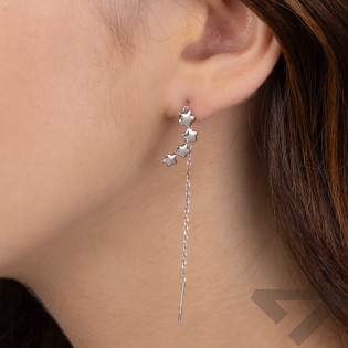 Srebrne kolczyki gwiazdki przeciągane pr. 925 - JubilerSezam.pl