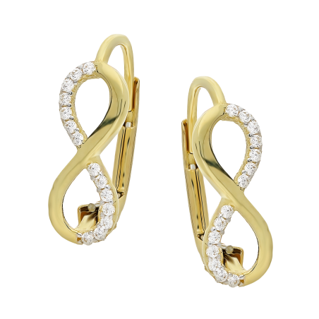 Kolczyki złote infinity z cyrkoniami/big.zam. S3 ELY-0085 próba 375