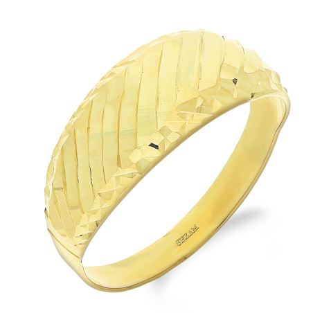 Złoty Pierścionek z Grawerowaną Blaszką pr. 375 - JubilerSezam.pl