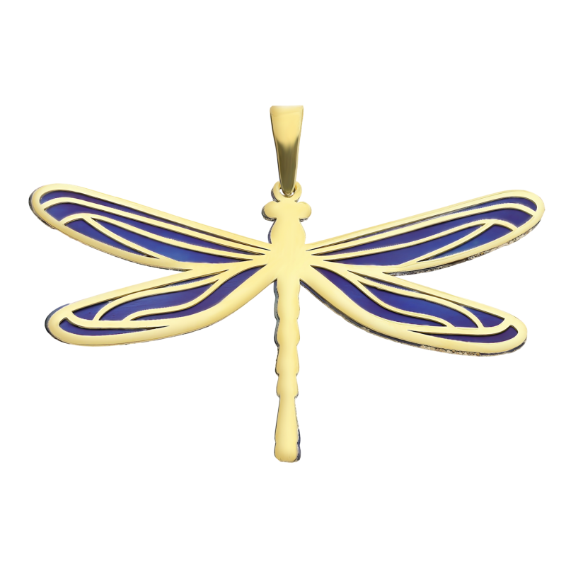 Zawieszka pozłacana ważka z niebieskim tytanem TB 21649 próba 925
