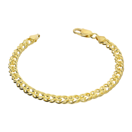 Bransoleta srebrna pozłacana rombo podwójne