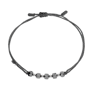 Bransoleta srebrna z hematytem i grawerowanymi kulkami VJ 1-R hematyt sq próba 925