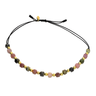 Pozłacana bransoletka z turmalinami - Srebro 925 - JubilerSezam.pl