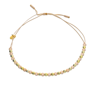 Bransoleta pozłacana z topazami i grawerowanymi kulkami VJ 16-G topaz gold próba 925