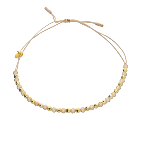 Bransoleta pozłacana z topazami i grawerowanymi kulkami VJ 16-G topaz gold próba 925