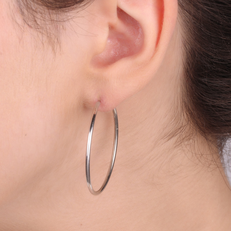 Kolczyki srebrne kółka szarniry 33mm NI KSZ-33mm-1,7 ROD próba 925