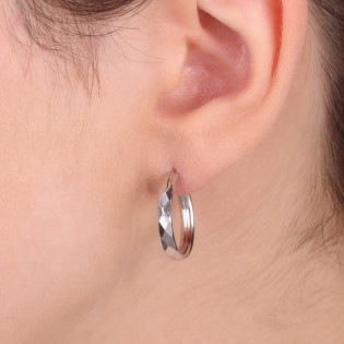 Kolczyki srebrne grawerowane kółka 20 mm AT KSZ-20mm-3,0 ROD dis próba 925