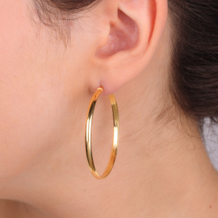 Kolczyki pozłacane kółka rurka płaska 40mm/ang.zap NI KDM-PŁ-40mm-3,00 ANG GOLD próba 925