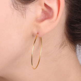 Kolczyki pozłacane kółka szarniry 40mm AT KSZ-40mm-1,0 GOLD próba 925