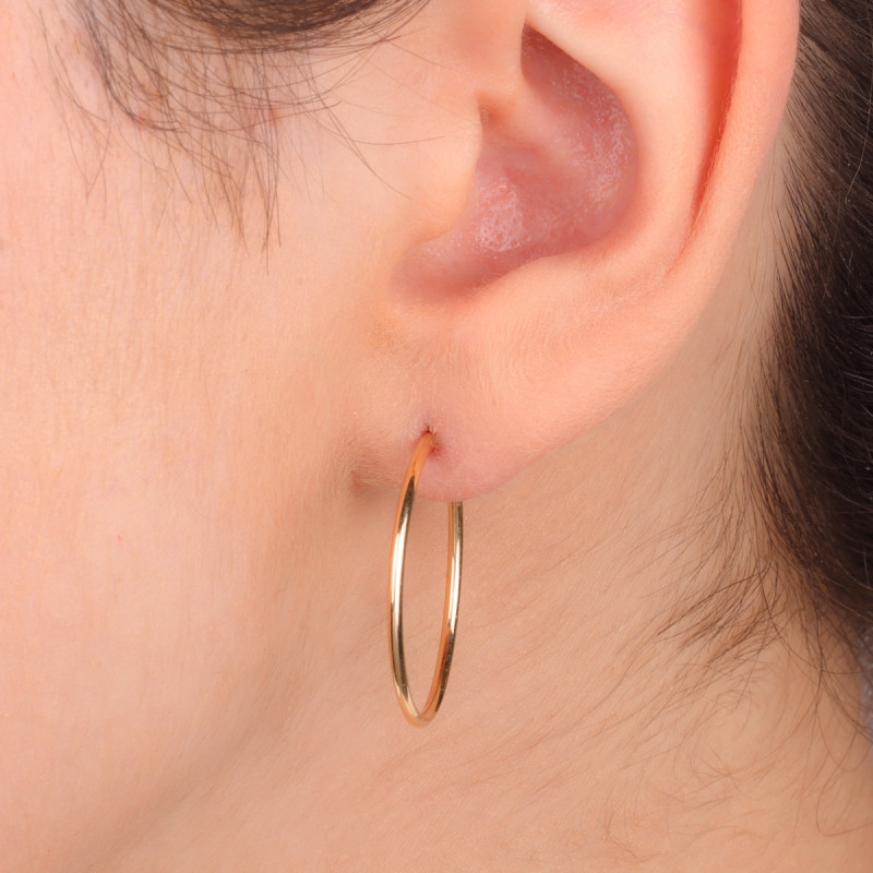 Kolczyki złote kółka szarniry 35mm CB GF100-35 próba 585