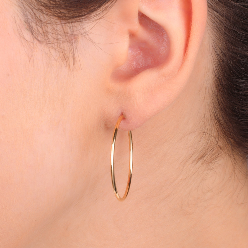 Kolczyki złote kółka szarniry 25mm CB GF100-25 próba 585