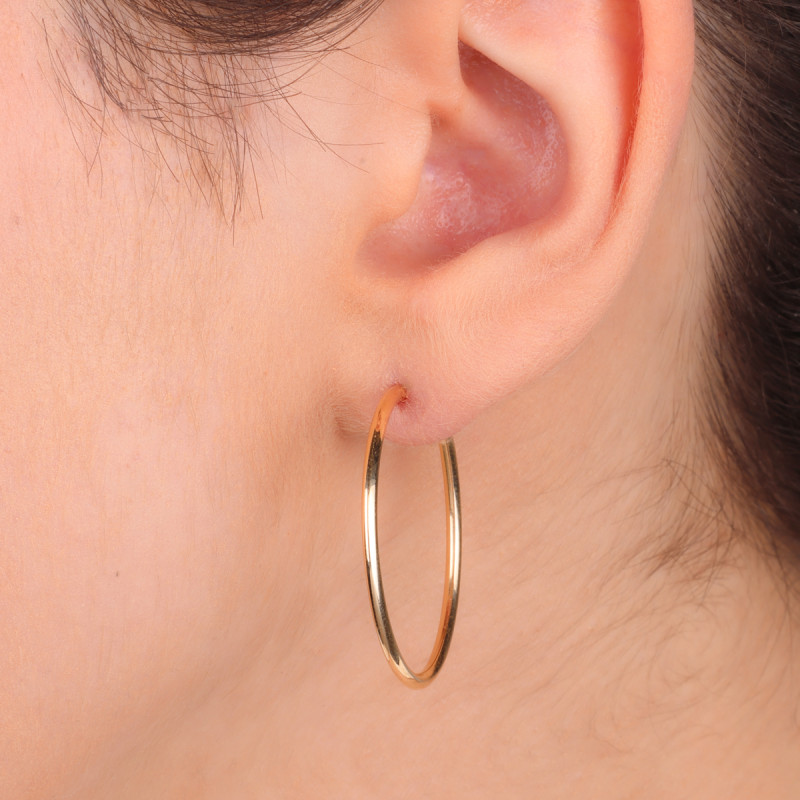 Kolczyki złote kółka szarniry 30mm CB GF150-30 próba 585