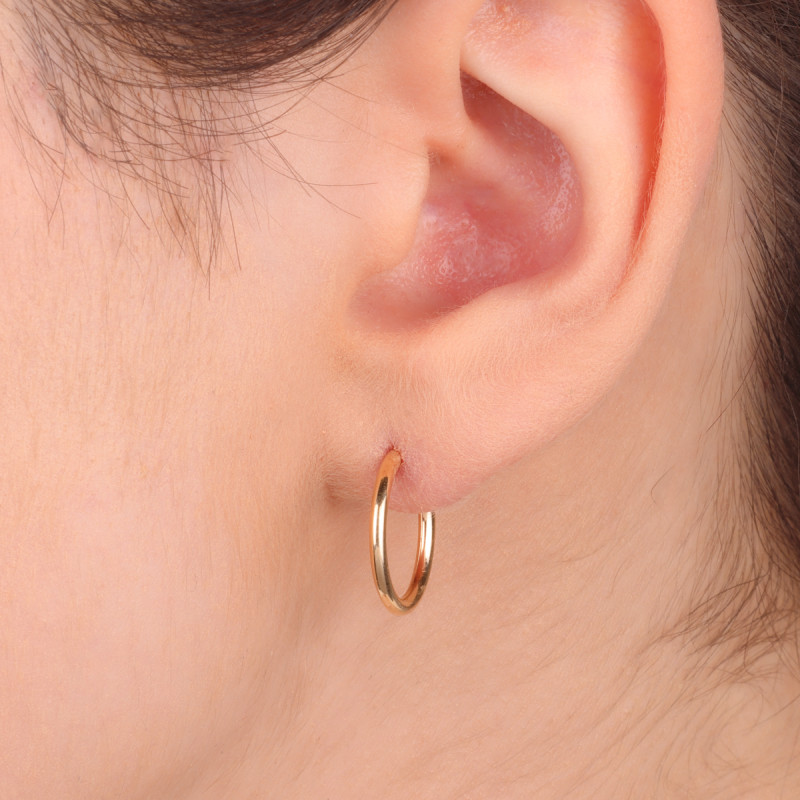 Kolczyki złote kółka szarniry 15mm CB GF150-15 próba 585