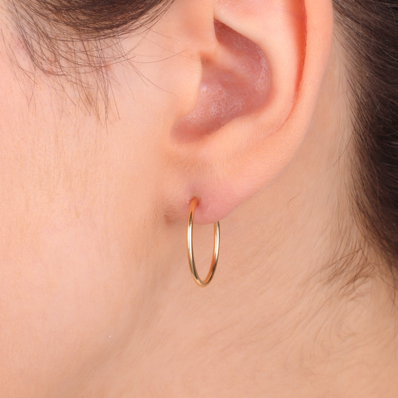 Kolczyki koła szarniry 18 mm, złoto 585