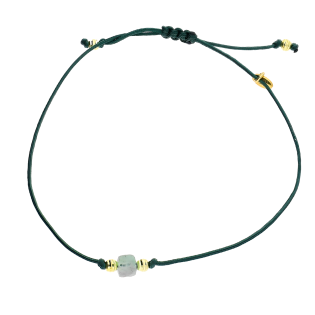 Bransoleta pozłacana szmaragd i grawerowane kulki VJ 47-G szmaragd sq próba 925