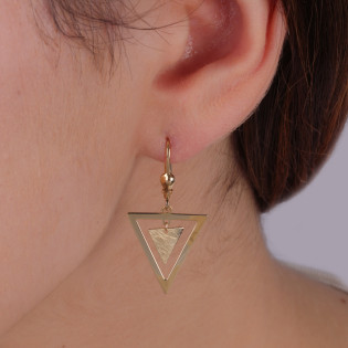 Kolczyki złote trójkąt ramka i trójkąt matowy/big.zam. MZ T23-E-LE-512-BM próba 585