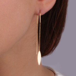 Kolczyki złote grot na rolo/przeciągane MZ T23-E-LE-672-1,5-2,5-CM próba 585