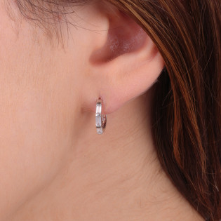 Kolczyki srebrne koło z białymi cyrkoniami/zatrzask NI ORZ00218 ROD próba 925