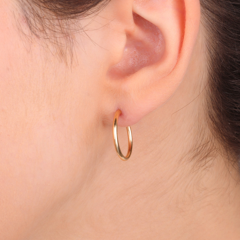 Kolczyki złote kółka szarniry 18mm CB GF150-18 próba 585